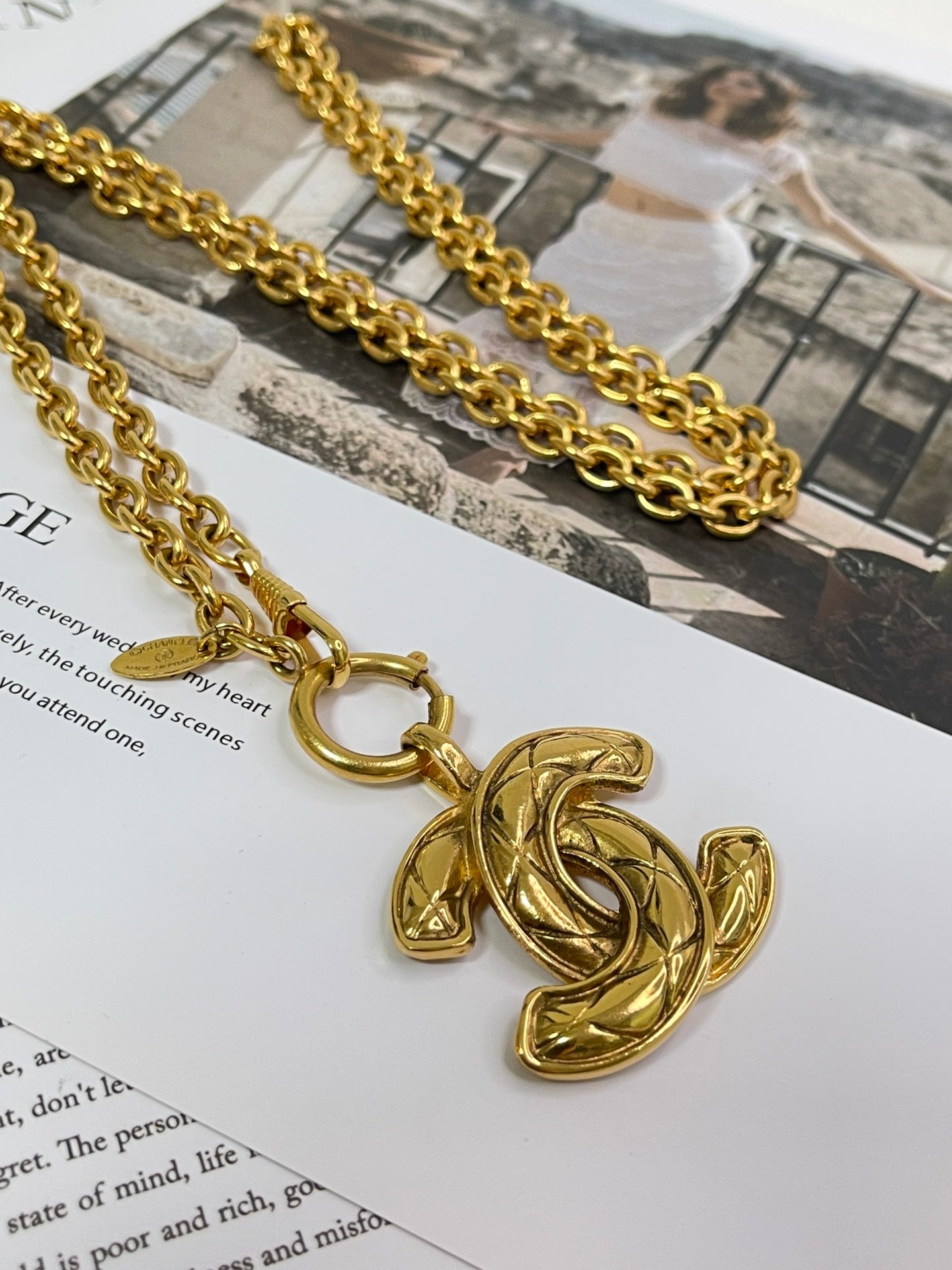 Chanel Gold Plated Necklace Golden