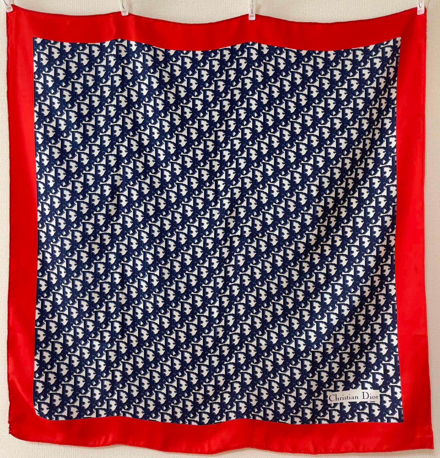 Dior Scarf in Blue Oblique 100% Silk