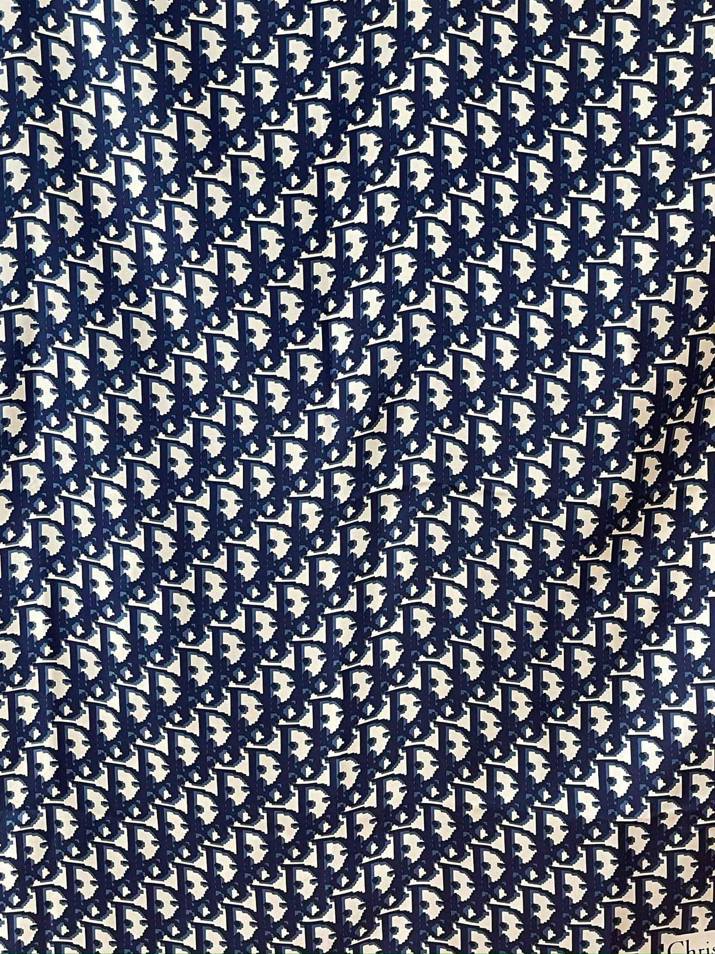 Dior Scarf in Blue Oblique 100% Silk