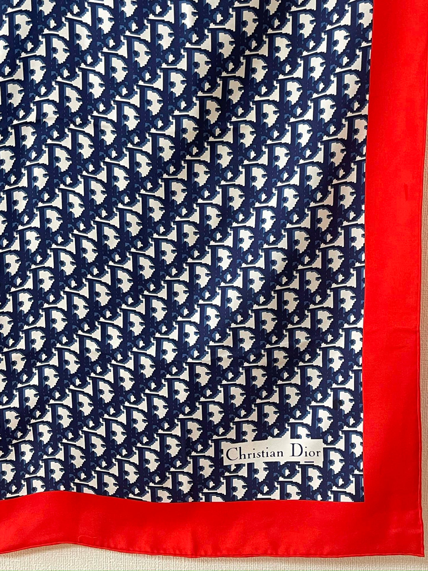 Dior Scarf in Blue Oblique 100% Silk