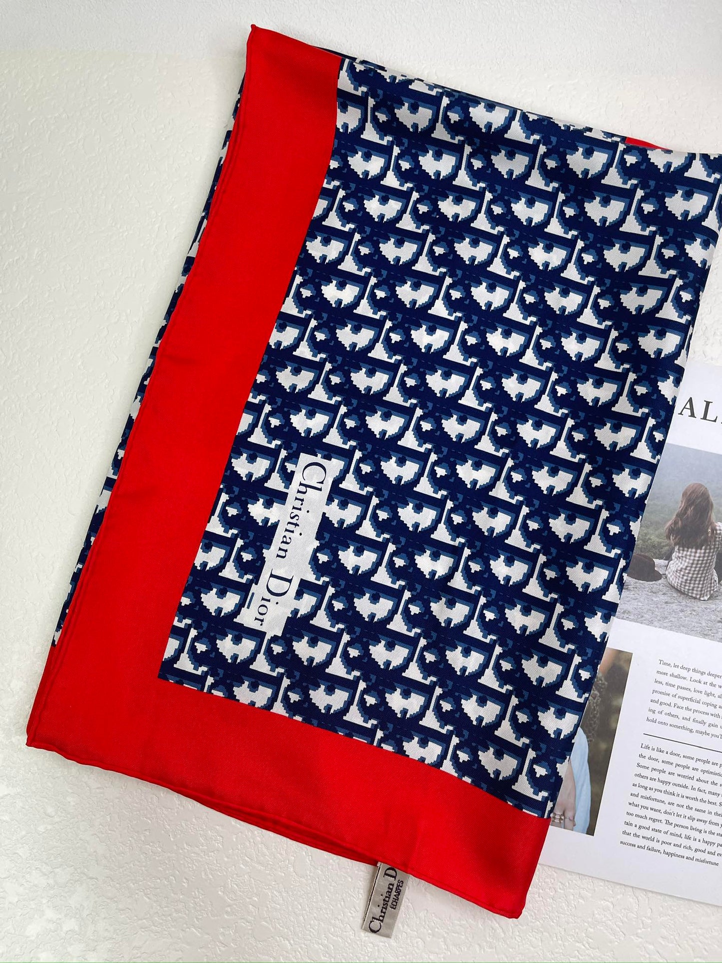 Dior Scarf in Blue Oblique 100% Silk