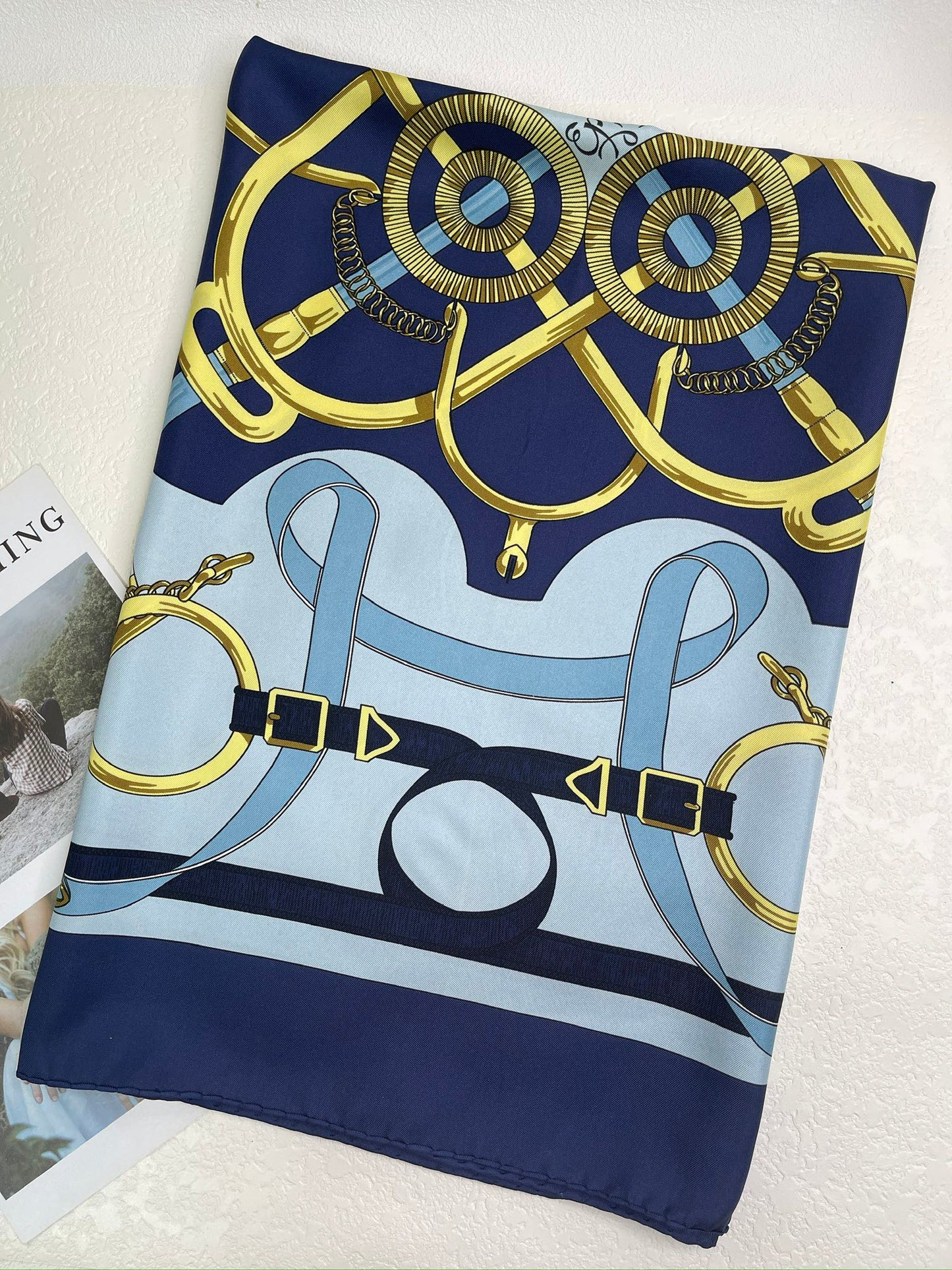 Hermès scarf Navy blue