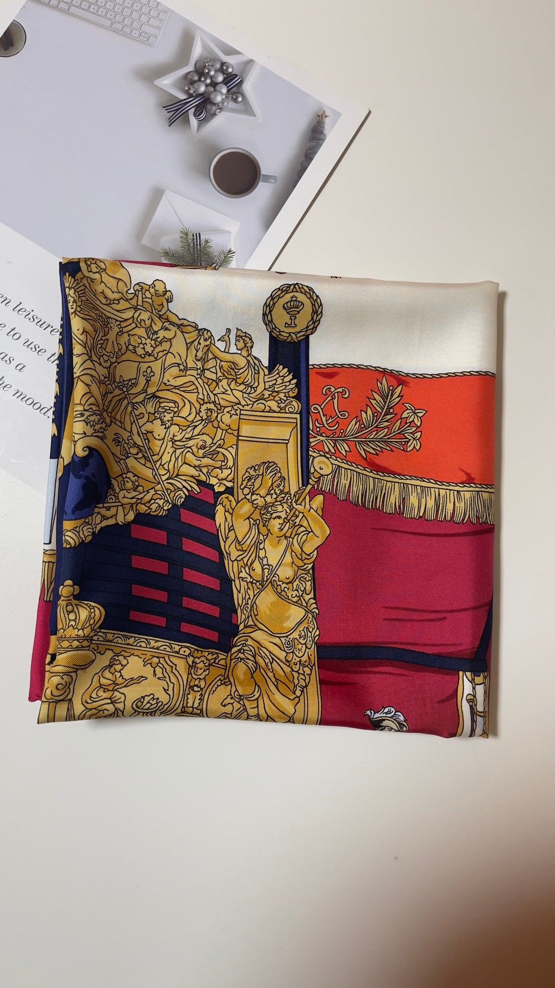 Hermès Vue du Carrosse de La Galere La Reale silk scarf