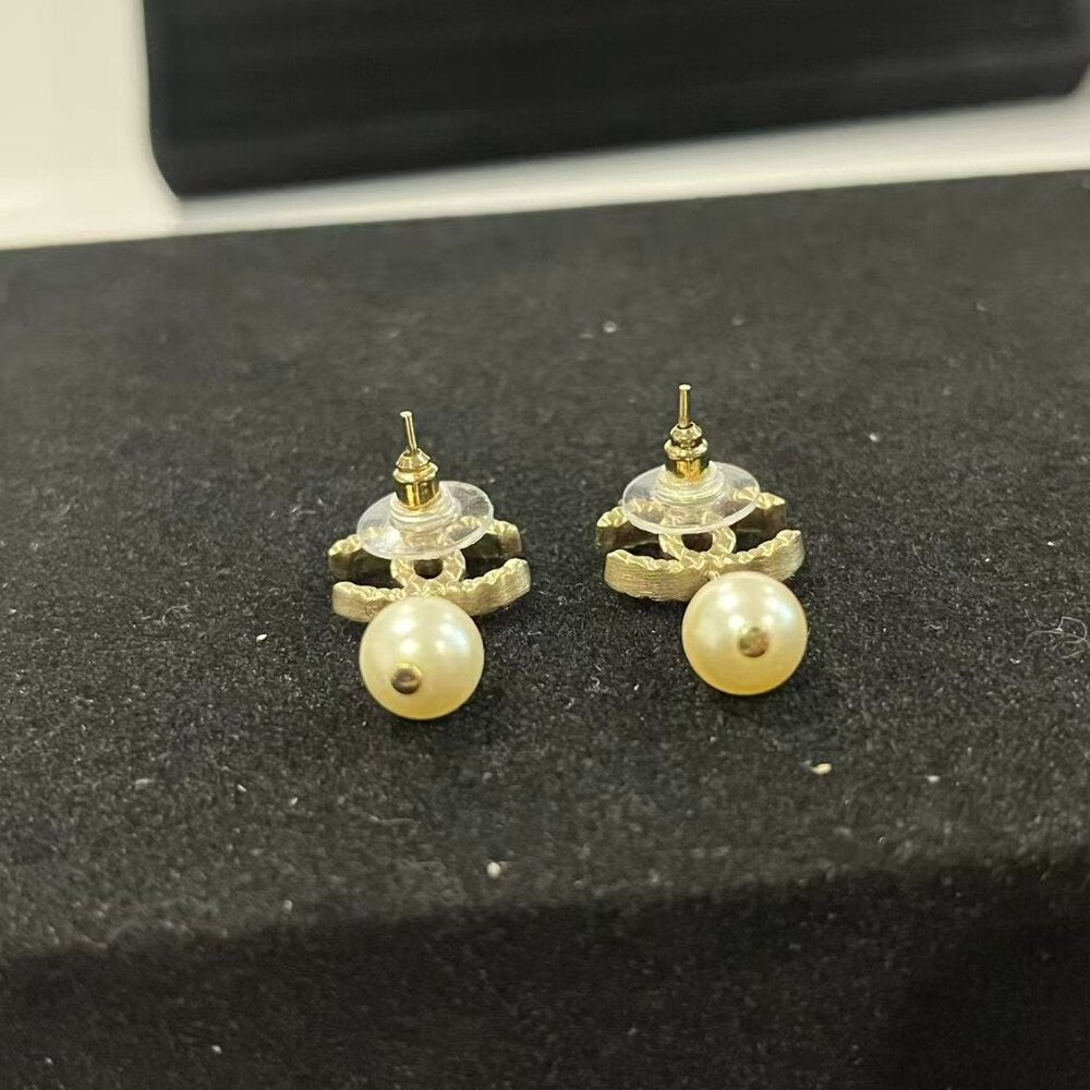 Chanel Faux Pearl CC Drop Earring