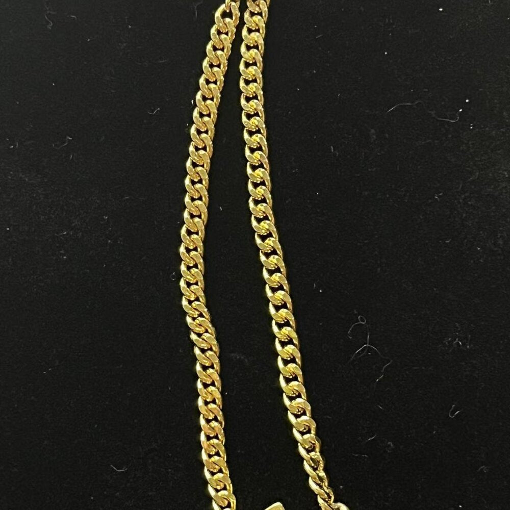 Christian Dior Crystal CD Pendant Necklace