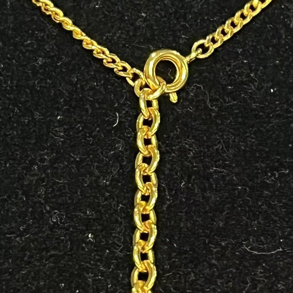 Christian Dior Crystal CD Pendant Necklace
