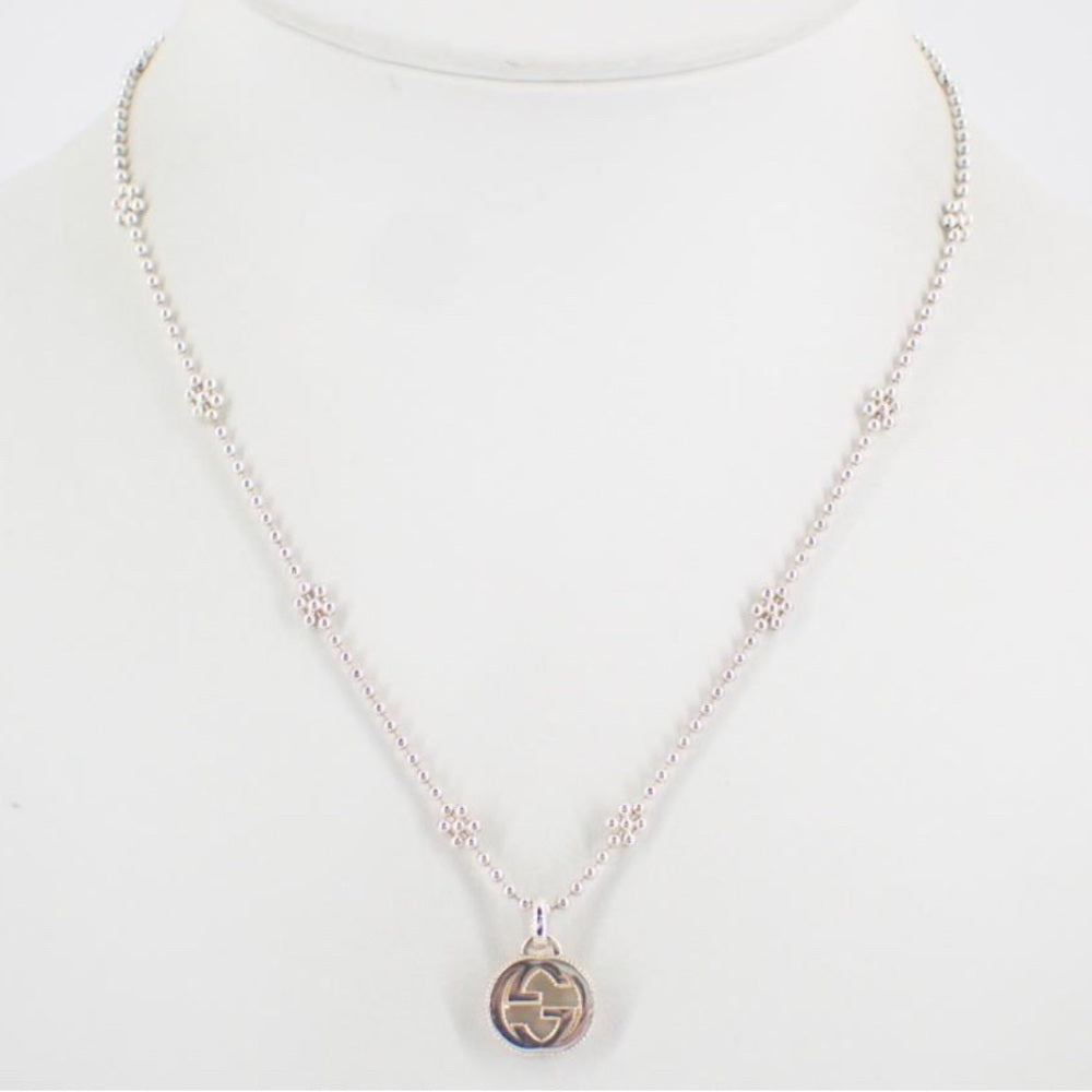 Gucci Silver Necklace with Circular Pendant