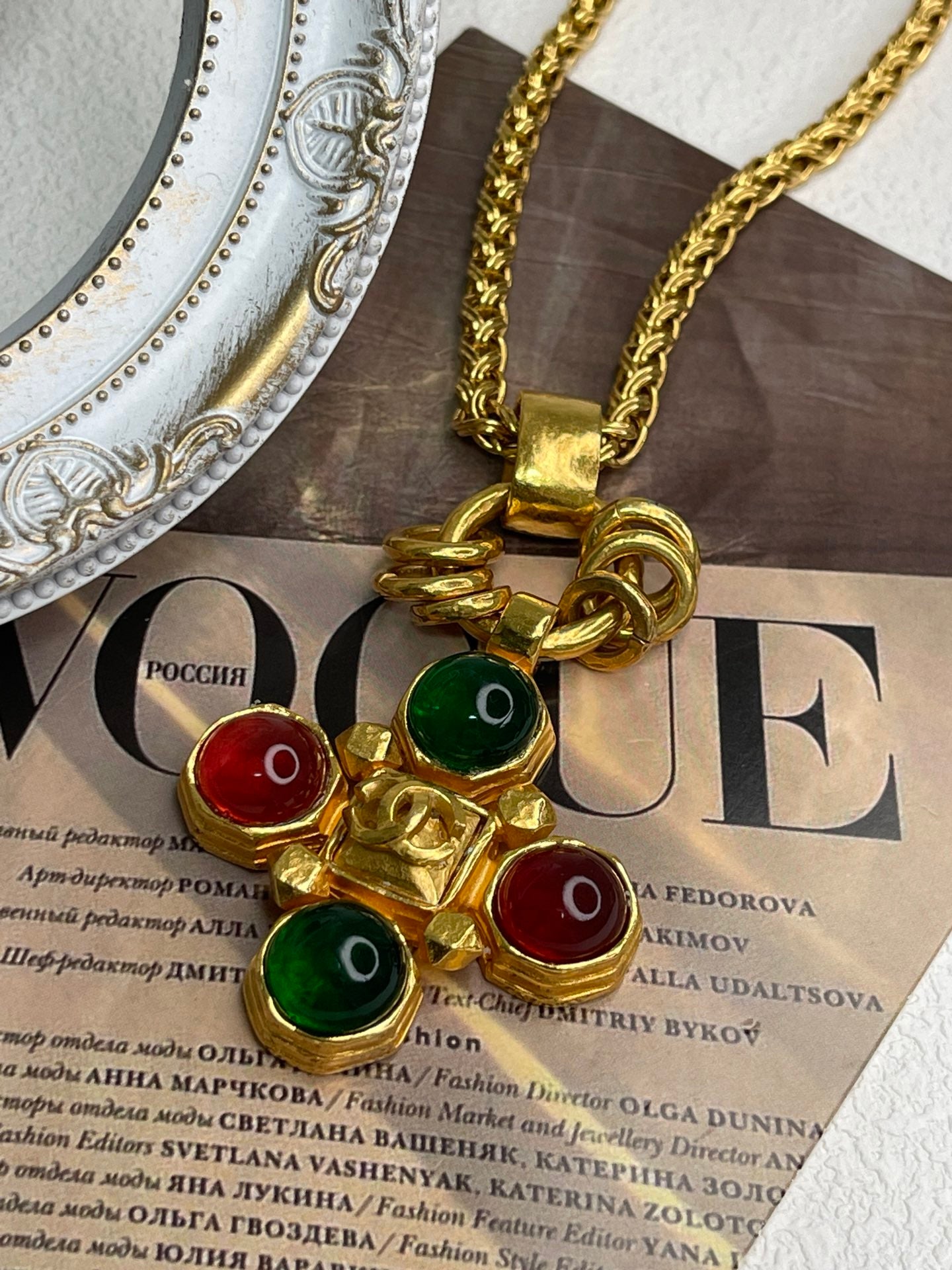 Vintage Chanel Gripoix Maltese Cross Necklace