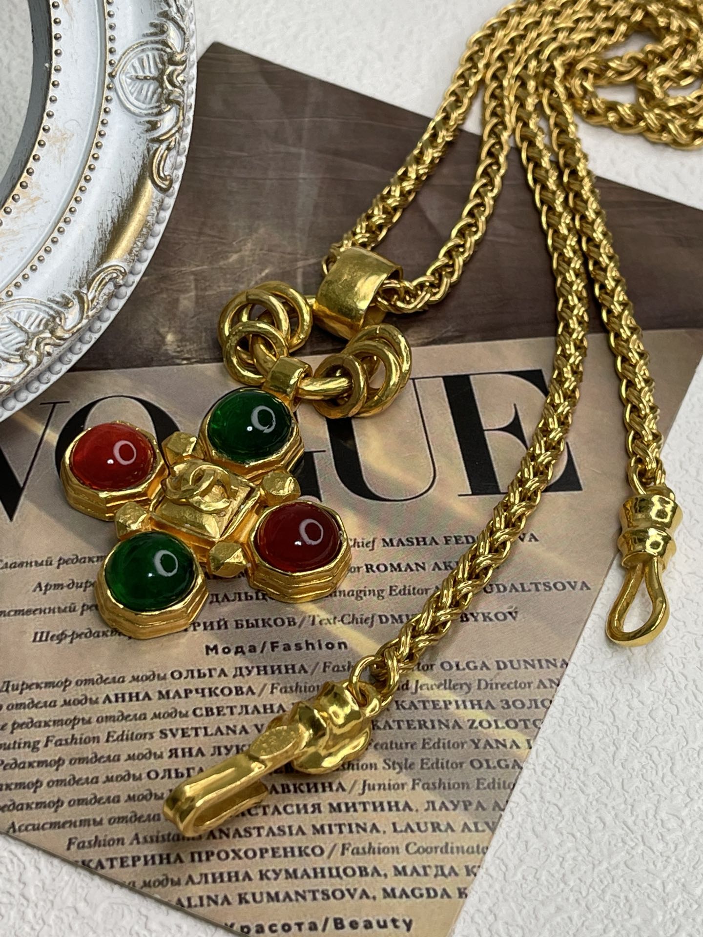 Vintage Chanel Gripoix Maltese Cross Necklace