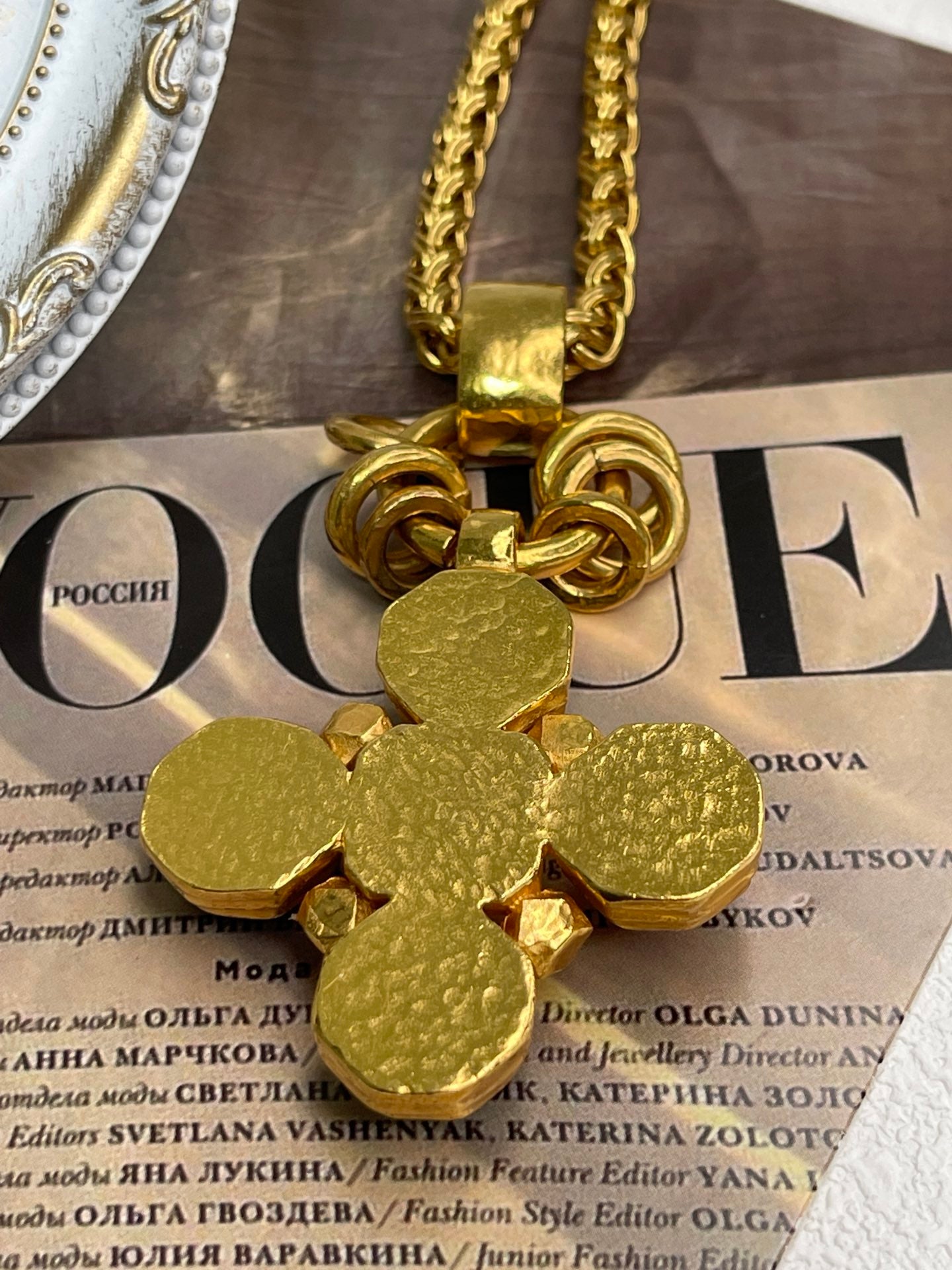 Vintage Chanel Gripoix Maltese Cross Necklace