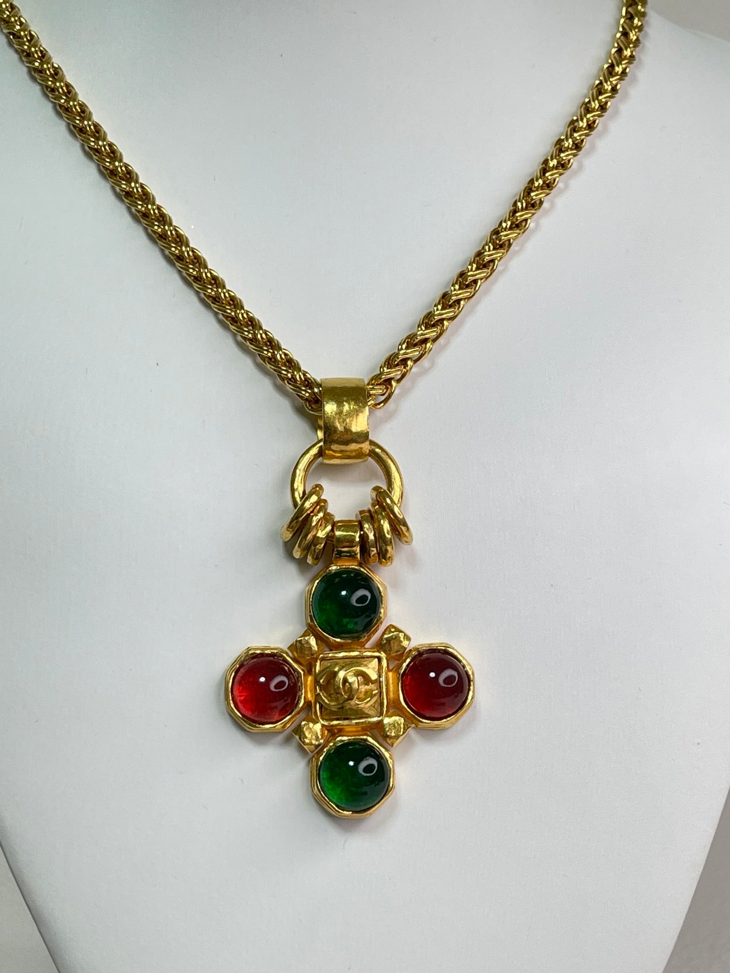 Vintage Chanel Gripoix Maltese Cross Necklace
