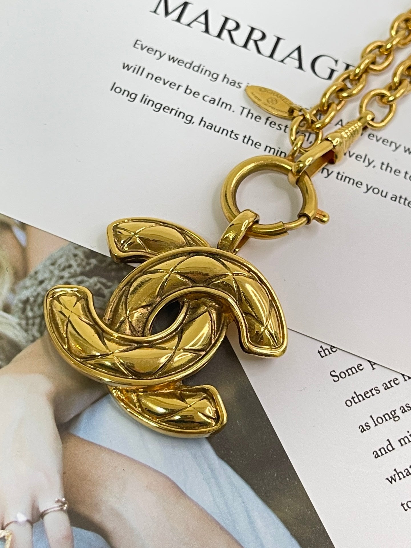 Chanel Gold Plated Necklace Golden