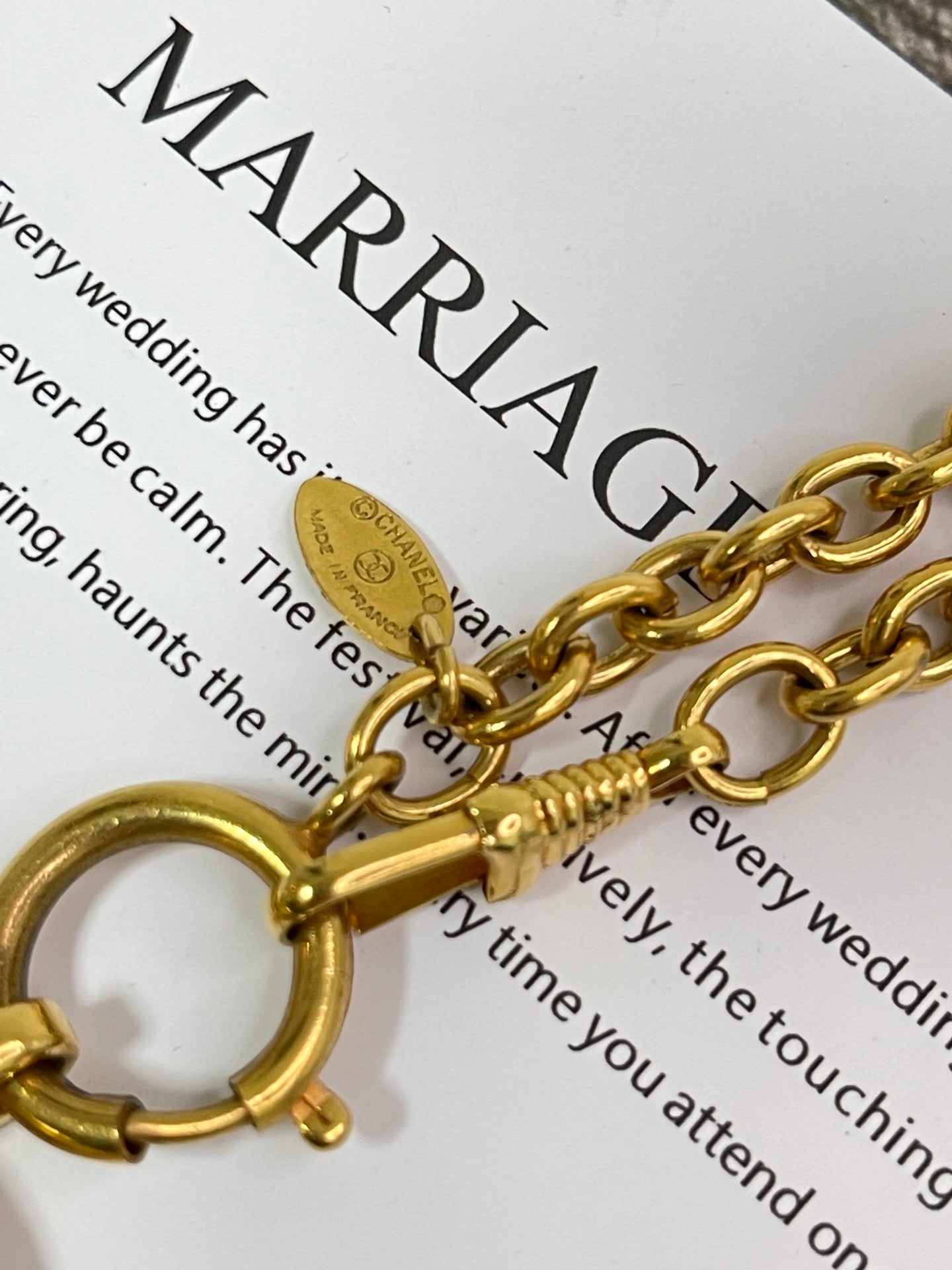 Chanel Gold Plated Necklace Golden