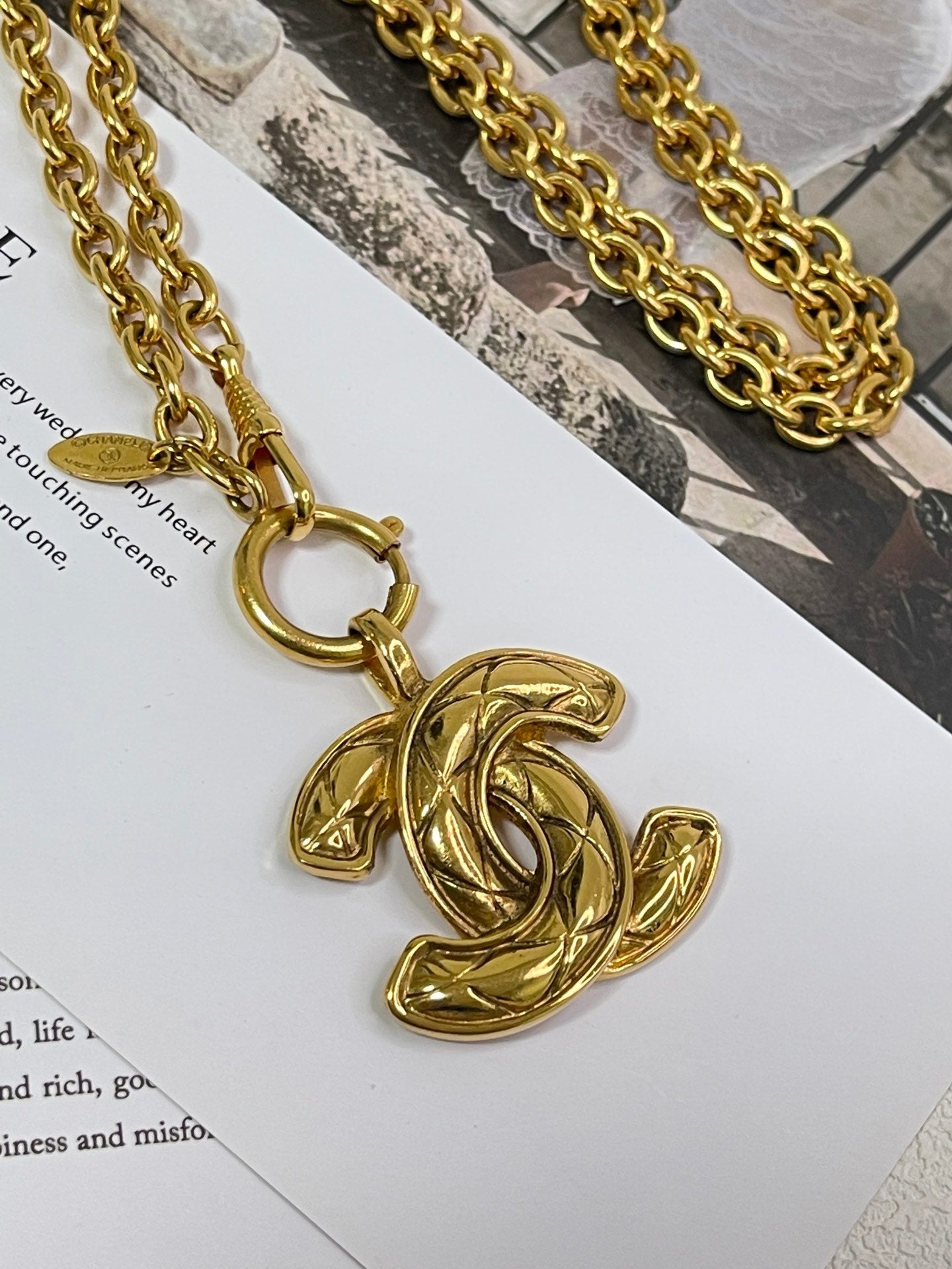 Chanel Gold Plated Necklace Golden