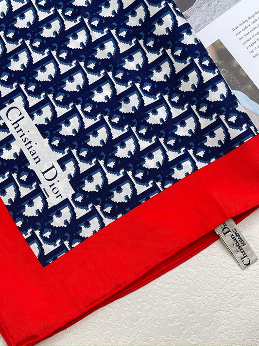 Dior Scarf in Blue Oblique 100% Silk