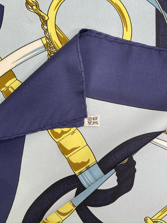 Hermès scarf Navy blue