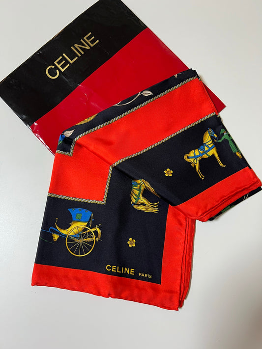 Vintage Celine Silk Scarf,