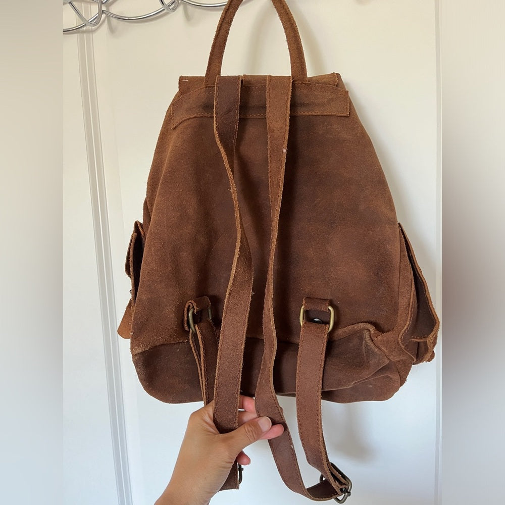 vintage Handmade leather backpack！super super cute! Good quality, high quality!