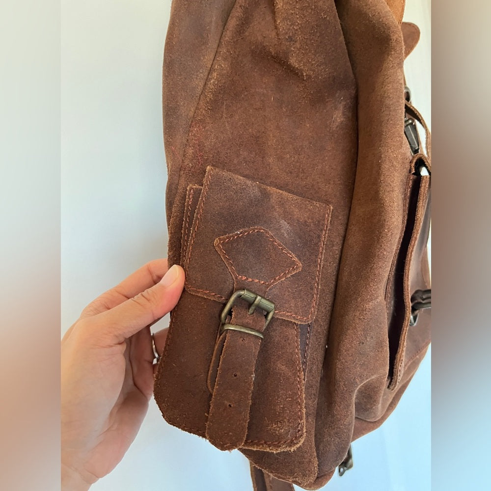 vintage Handmade leather backpack！super super cute! Good quality, high quality!