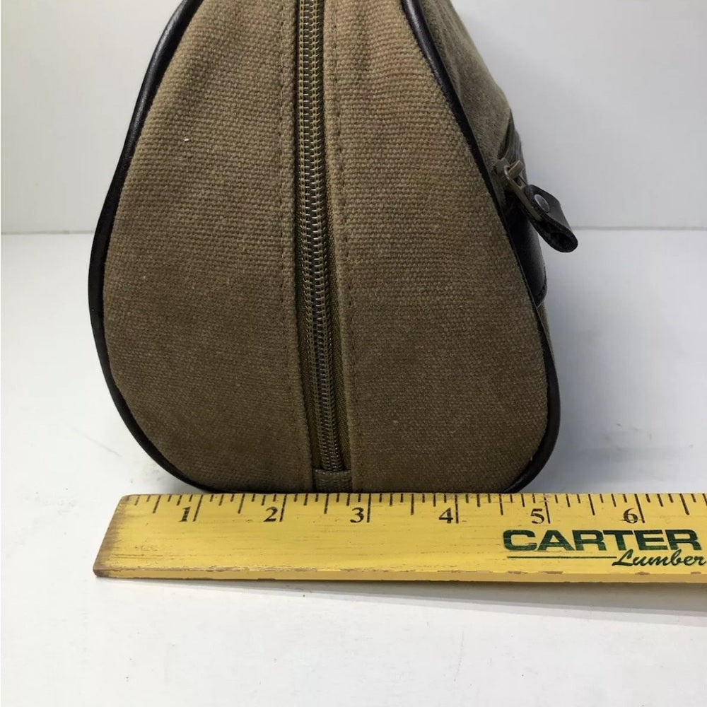 Toiletry Bag VTG Columbia Canvas Leather ZIP SHAVING KIT Travel Biz Trip Bag