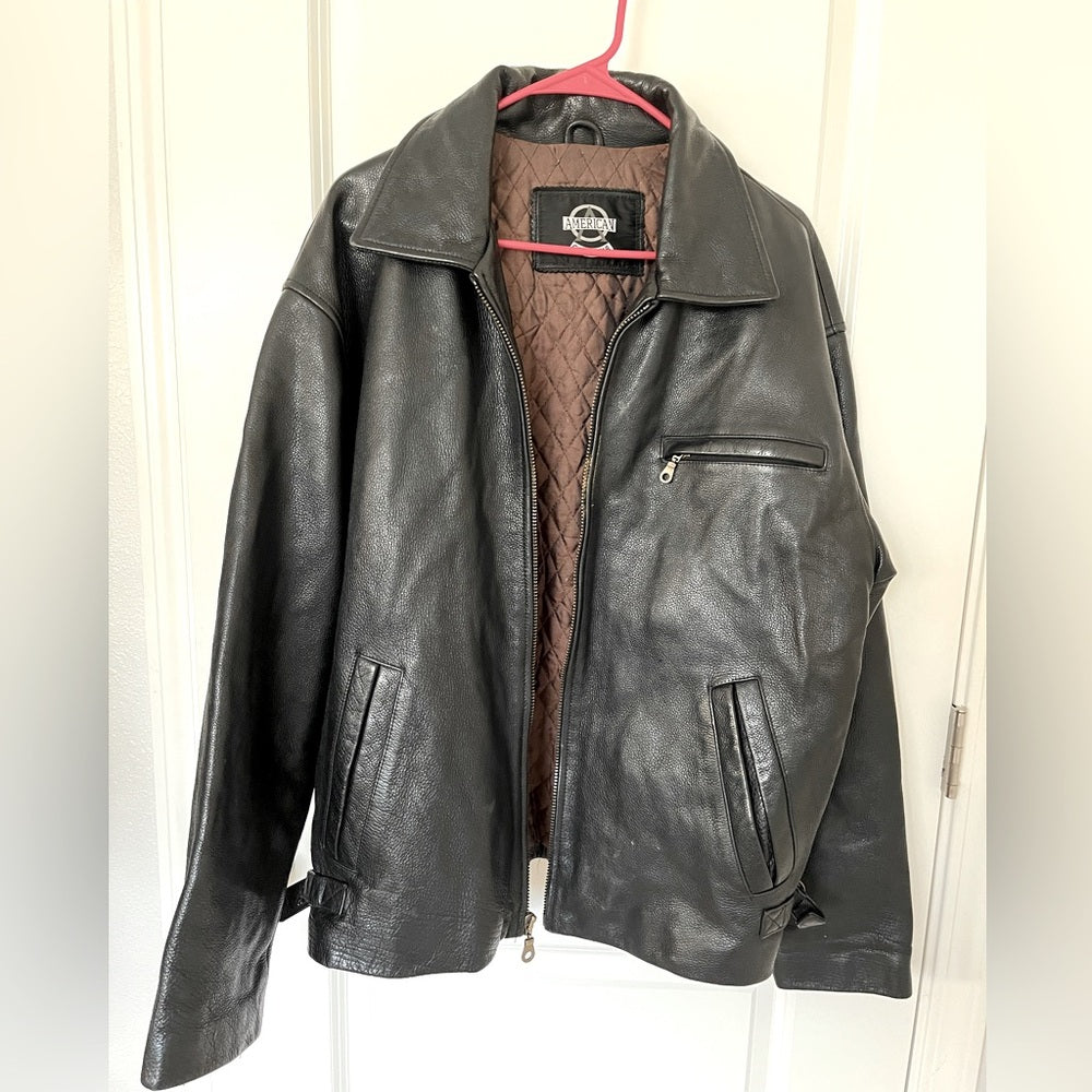 🔥men's leather jacket size L