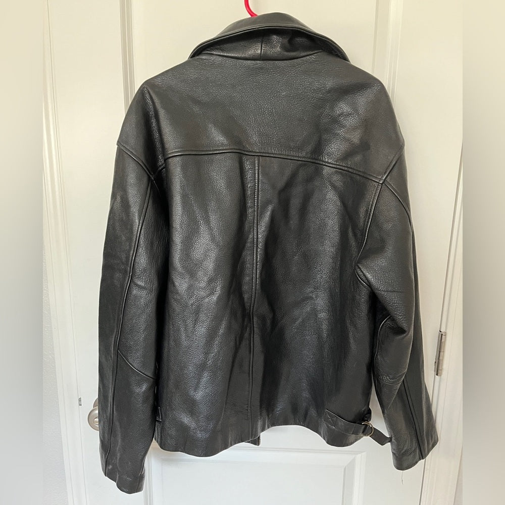 🔥men's leather jacket size L