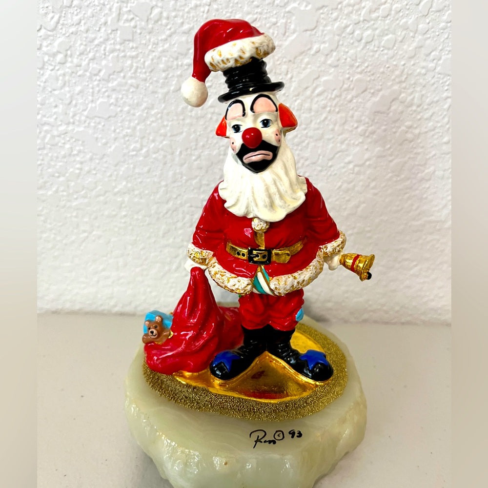 Ron Lee Clowns "Moonlighting", Clown in santa suit, Artist Proof, signed