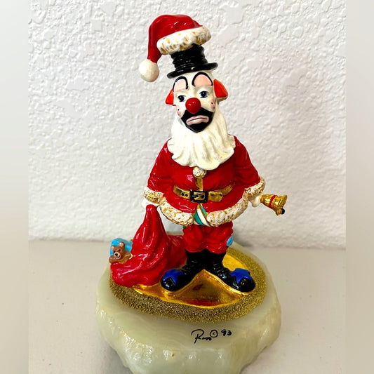 Ron Lee Clowns "Moonlighting", payaso con traje de Papá Noel, prueba de artista, firmado