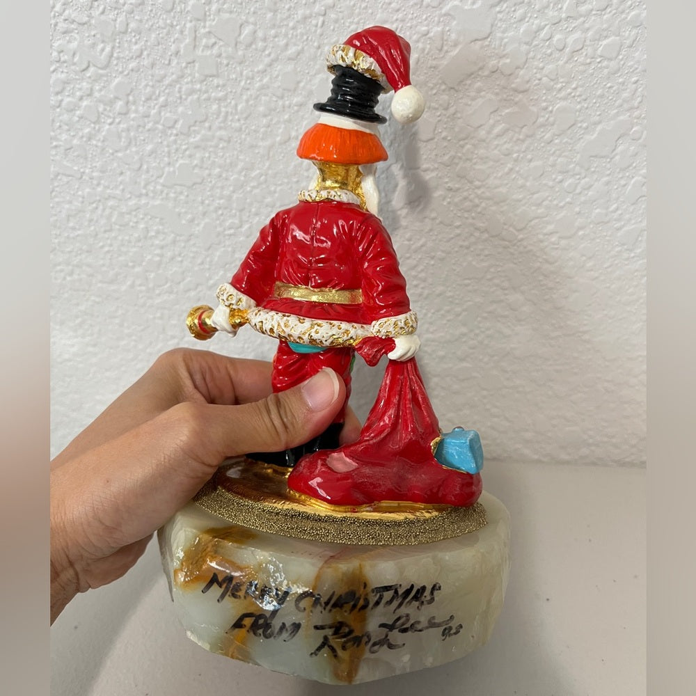 Ron Lee Clowns "Moonlighting", payaso con traje de Papá Noel, prueba de artista, firmado