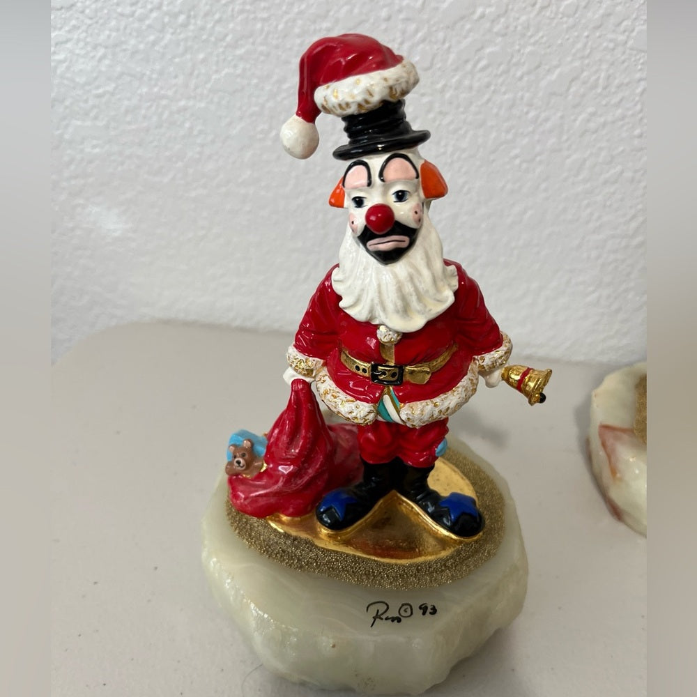 Ron Lee Clowns "Moonlighting", payaso con traje de Papá Noel, prueba de artista, firmado