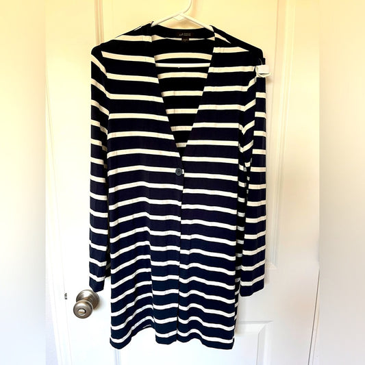 J. Jill knit Navy Blue white stripe two front pockets - size M