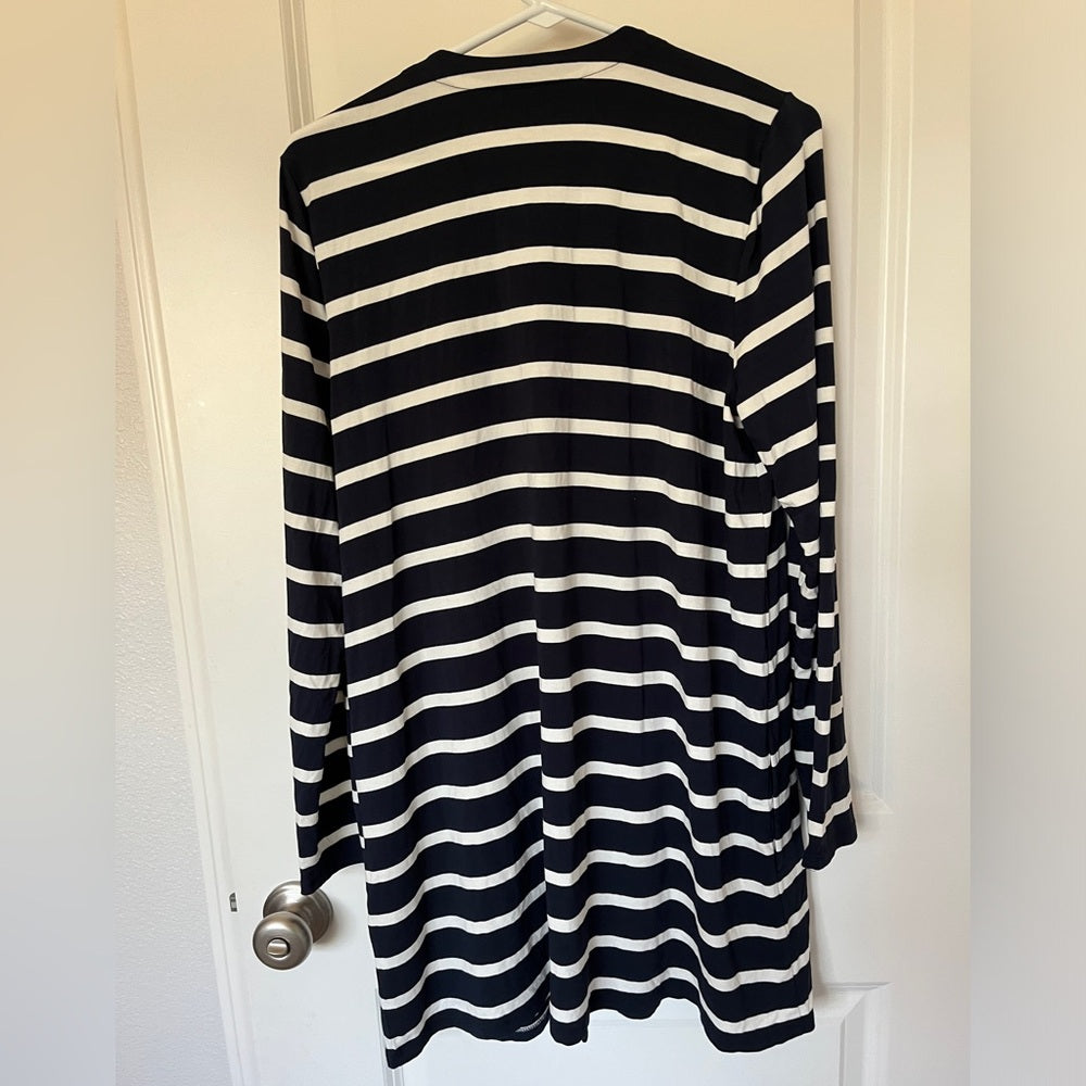 J. Jill knit Navy Blue white stripe two front pockets - size M