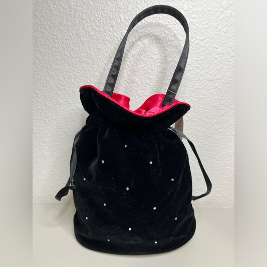 Bolso de mano vintage con cordón ajustable y joyas de terciopelo negro de Victoria's Secret