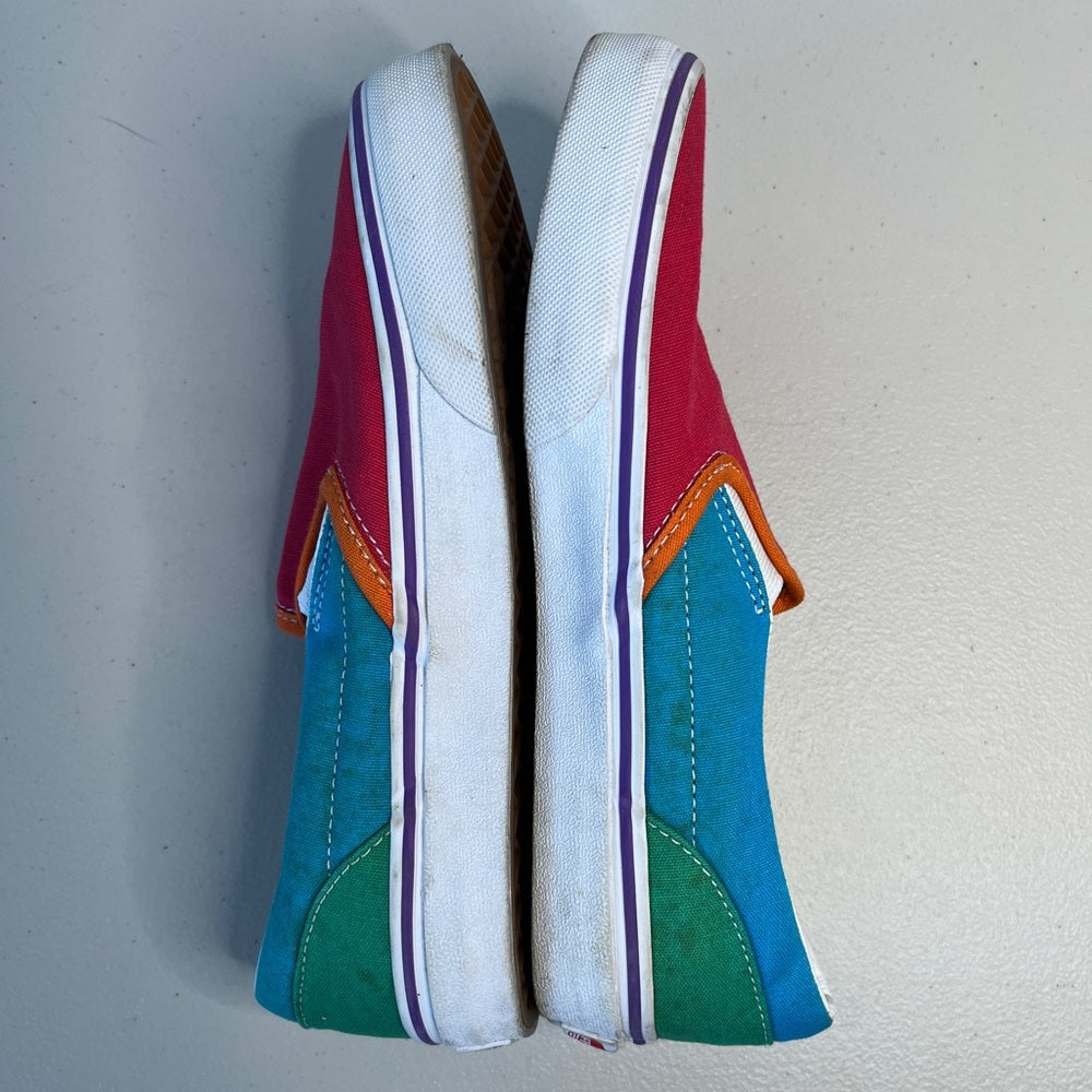 Vans 经典 Slip-On 彩虹拼色多色白色