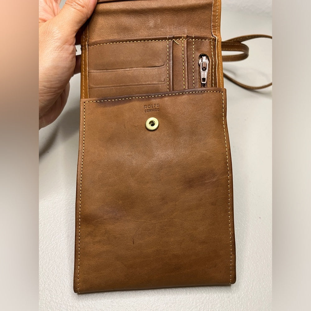 Cartera de cuero con cordón