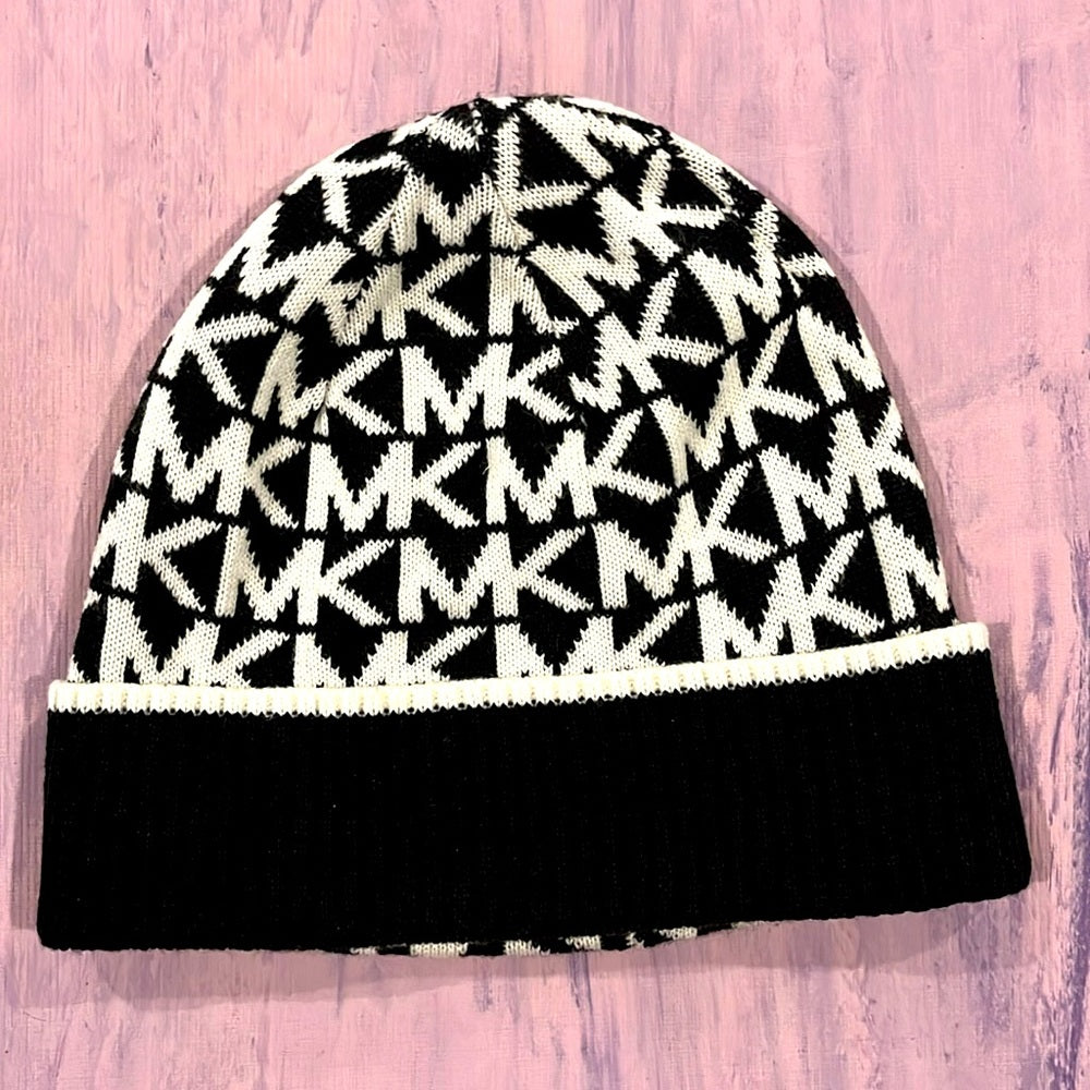 GORRO DE INVIERNO CON LOGO PARA MUJER DE MICHAEL KORS, TALLA ÚNICA, NEGRO