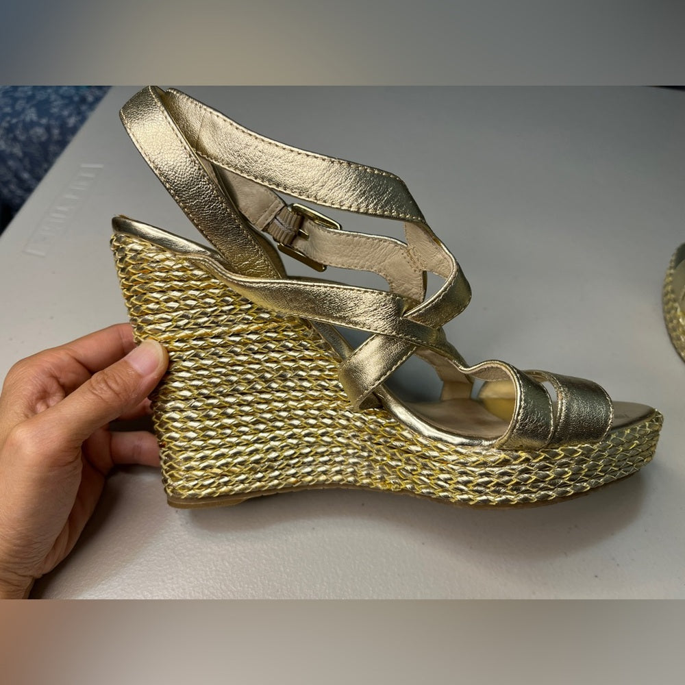 Michael Kors Platform Wedges Size 8,Gold