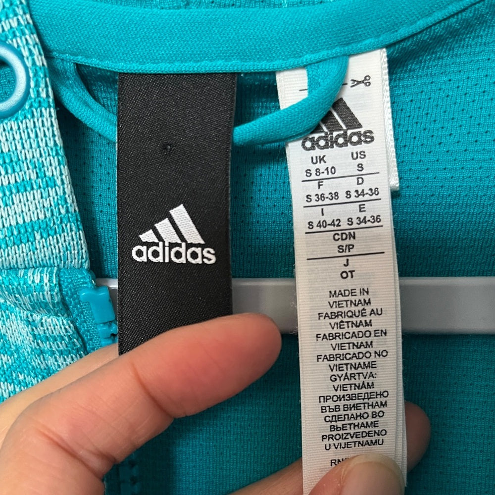 Like new ADIDAS Hoodie Womens S Full Zip Turquoise