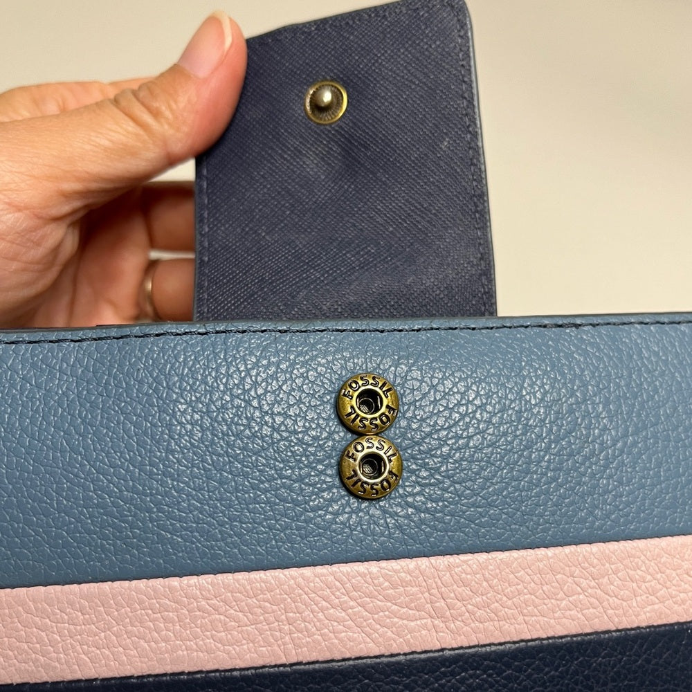 Cartera de cuero para mujer Fossil multicolor de segunda mano