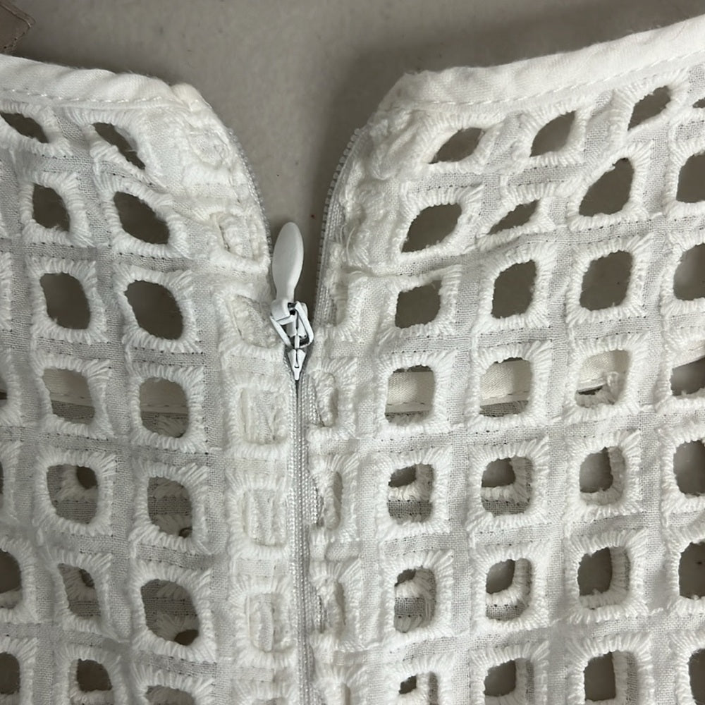 Banana Republic White Eyelet Peplum Top