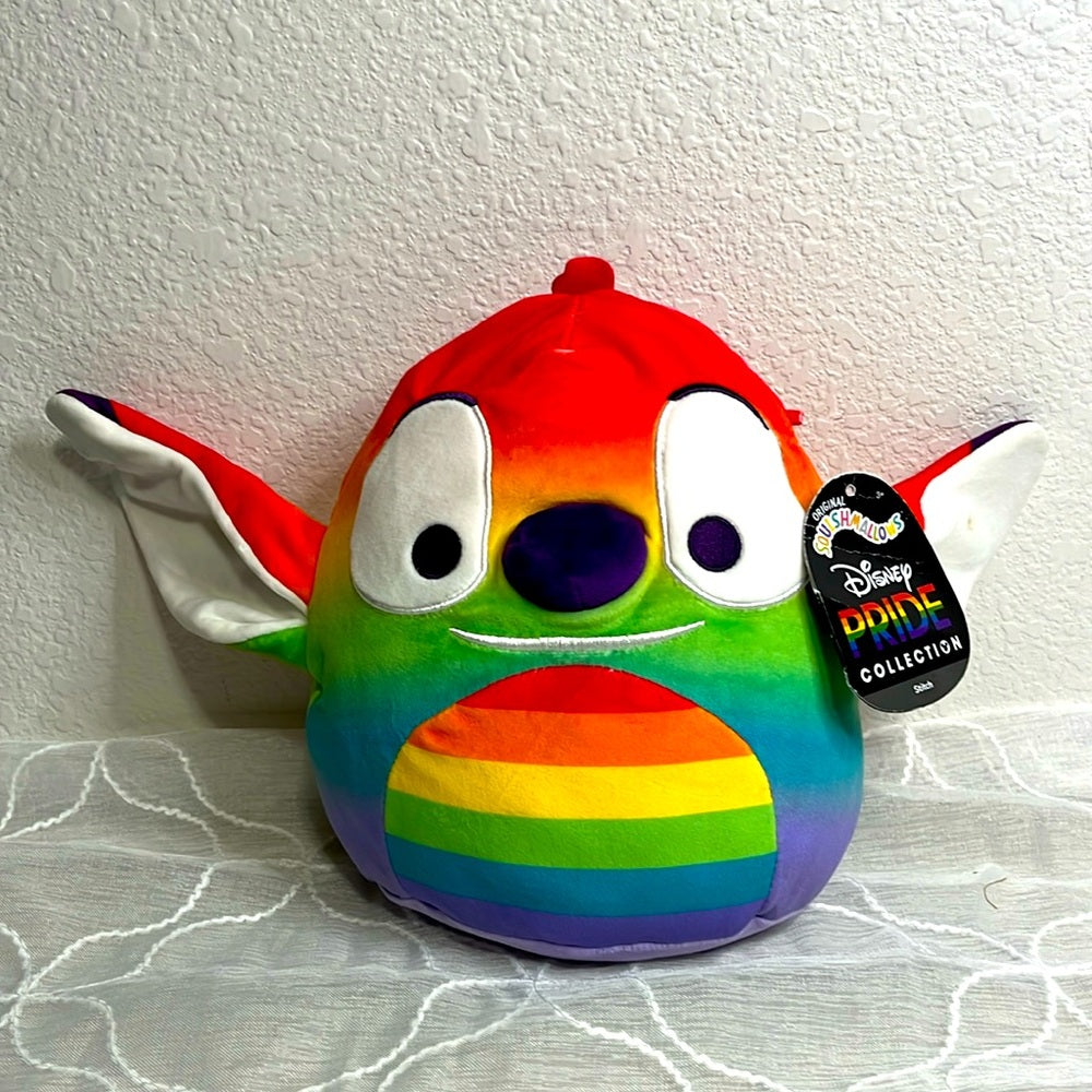 Peluche nuevo de 8 pulgadas Stitch de Squishmallows x Disney Pride