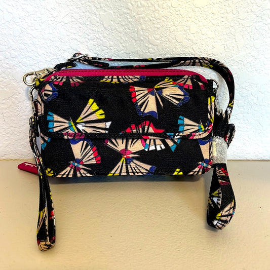 Bolso bandolera todo en uno con mariposas de Vera Bradley. EXCELENTE ESTADO