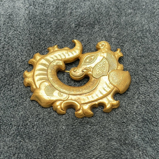 Broche con forma de dragón chino del Museo Metropolitano de Arte, MMA y CMA, vintage y raro