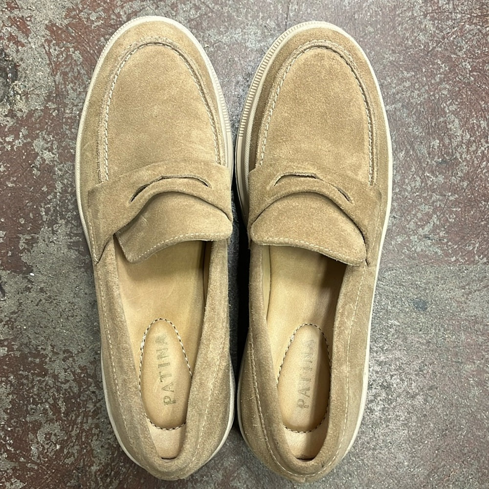 波特兰皮革鞋履 Patina Zoe 厚底乐福鞋 灰褐色 尺码 10.5