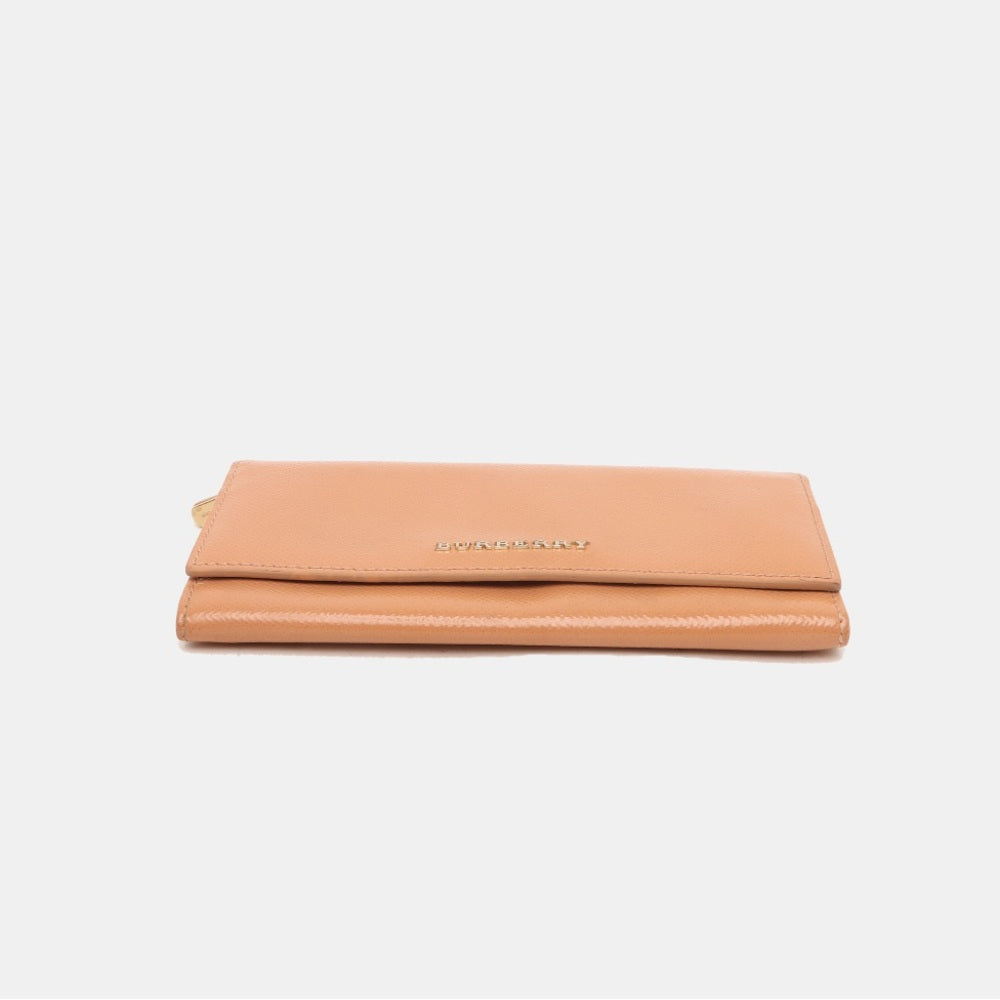 Burberry Coral Patent Leather Flap Continental Walle