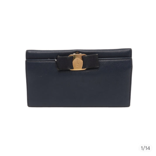 Cartera larga Salvatore Ferragamo usada/--/Negro/Liso/Mujer/