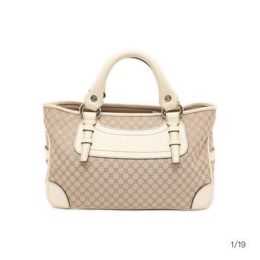 Bolso de mano CELINE Boogie bag Lona Beige Dorado