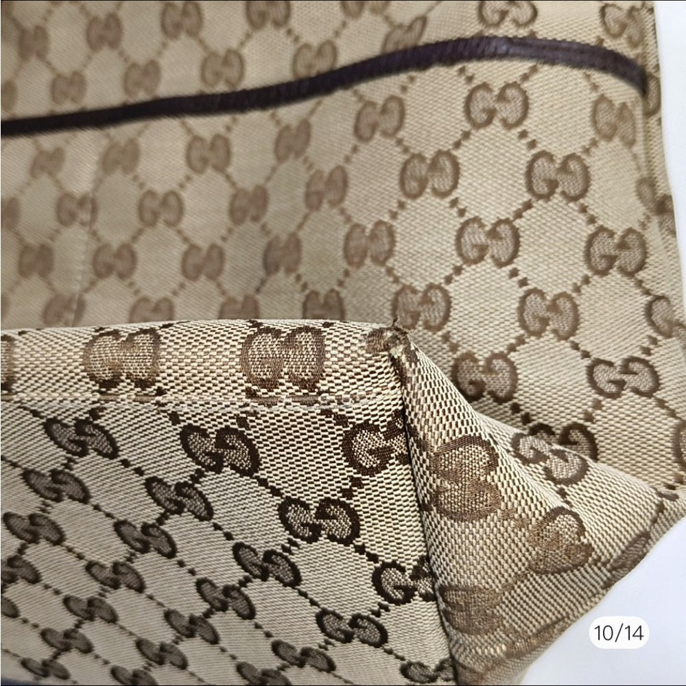 Beige and brown GG canvas Gucci diaper bag