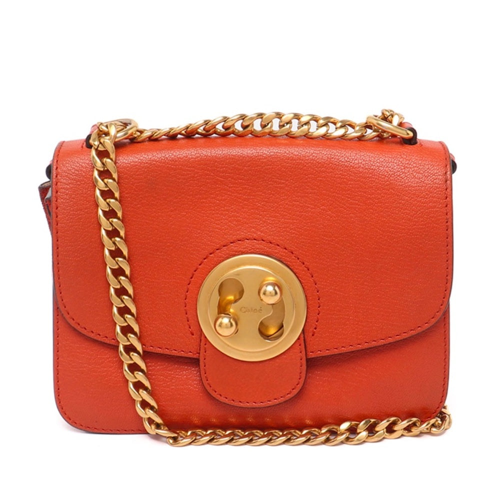 Chloe Mily Shoulder Bag In Orange Leather