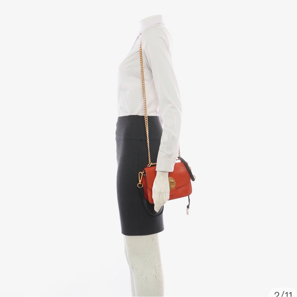 Chloe Mily Shoulder Bag In Orange Leather